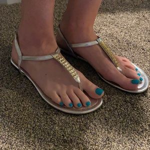 UnionBay silver rhinestone sandals